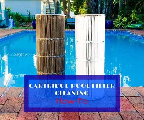 In this comprehensive DIY we're going to go over how to clean a pool cartridge filter. This How-To will work for virtually any pleated cartridge pool filter on the... Pool Cleaning Tips, Homemade Pools, Cleaning Pool Filters, Household Cleaning Products, Swimming Pool Filters, Pool Hacks, Pool Life, Pool Care, Diy Swimming Pool