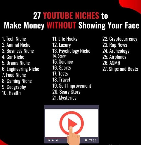 Many of the people don't start youtube because they don't want to show their face or aren't confident enough , but earning and growing on YouTube doesn't necessarily needs showing your face , you can monetise your channel without even showing your face or even giving your own voice , here are some ideas on faceless YouTube channels , if you still are confused and starting from scratch , click link below , or you can try yourself but do Start today and don't let anything come in your way Youtube Channel Description Ideas, Niches Ideas, How To Start Youtube, Faceless Youtube Channel, Rap News, Faceless Youtube, Youtube Facts, Start Youtube Channel, Youtube Hacks