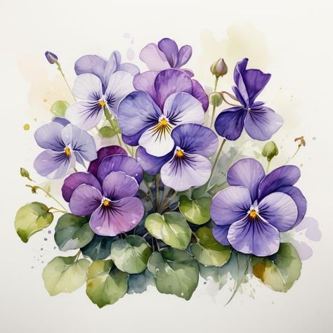 Floral Art Paintings, Pansy Flowers, Painting Flowers Tutorial, Watercolor Flowers Tutorial, Flowers Photography Wallpaper, Acrylic Flower, Watercolor Plants, Watercolor Flower Art, Flower Art Images