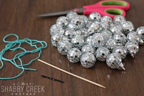 Disco Ball Garland, Diy Disco Ball, Ball Garland, Disco Balls, Wedding Signage, Easy Tutorial, Disco Ball, Christmas Projects, Winter Christmas