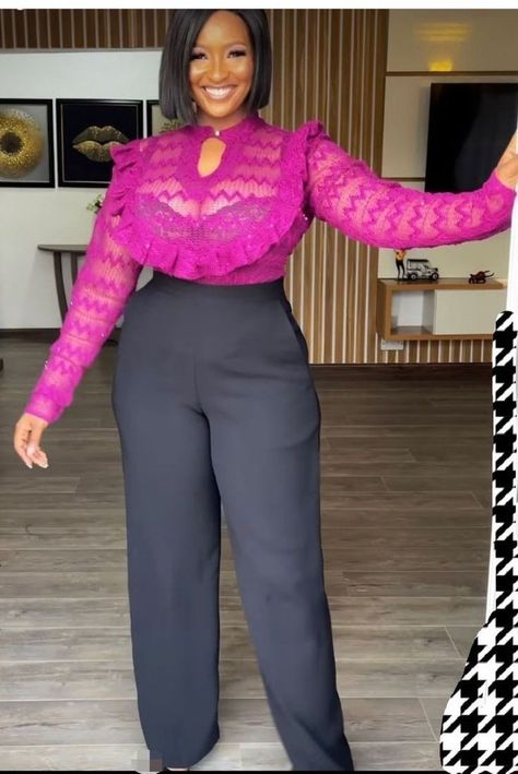 Magenta Work Outfit, Stylish Business Outfits, Office Wears, Pant Trouser, Summer Outfits 2024, Fashionable Work Outfit, 2piece Outfits, Mode Kimono, African Dresses For Kids