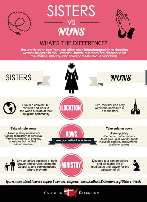 Sisters and Nuns: What's the Difference? Catholic Answers, Catholic Beliefs, Catholic Education, Catholic Family, Faith Formation, Catholic Kids, Religious Education, Catholic School, Catholic Quotes