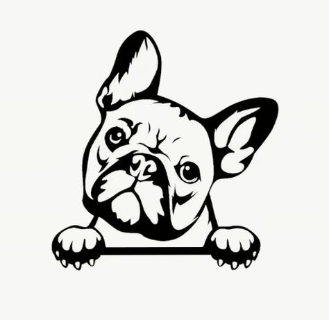 Frenchie Coloring Pages, Pug Dog Drawing, Frenchie Drawing, Frenchie Svg, French Bulldog Vector, French Bulldog Svg, French Bulldog Drawing, French Bulldog Tattoo, Dog Line Drawing