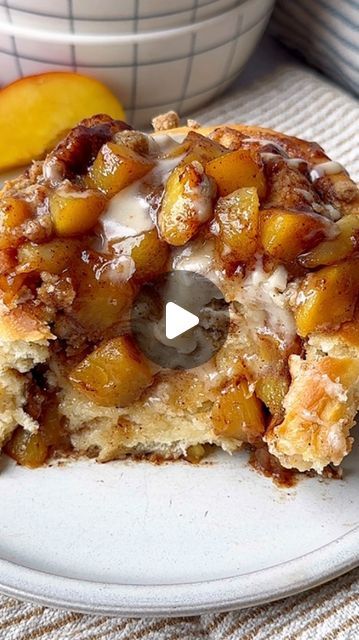 Theresa Marie Krunev | sPEACHLESS, One Rise Peach Crumb Cinnamon Rolls 🍑😶😋  These rolls are so yummy! They are my new favorite breakfast treat. Full recipe below!... | Instagram Easy Peach Cobbler Recipe, Cinnamon Filling, Frozen Peaches, Peach Cobbler Easy, Active Dry Yeast, Powder Sugar, Breakfast Sweets, Peach Cobbler Recipe, Dessert Dips