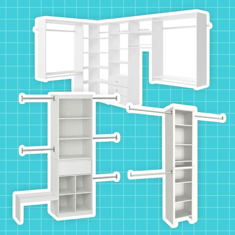 Best Closet Systems, Adjustable Closet System, Closet Organizer Kits, Standing Closet, Smart Closet, Best Closet Organization, Closet Kits, Closet Hacks Organizing, Reach In Closet