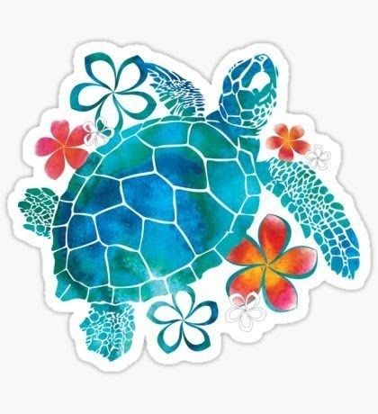 Bubble Stickers Aesthetic, Cool Stickers Printable, Sea Turtle With Flowers, Sea Stickers, Handmade Journals Diy, Happy Birthday Printable, Preppy Stickers, Homemade Stickers, Simple Artwork