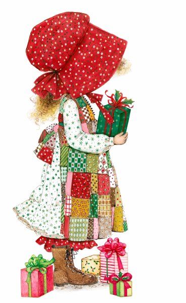 Holly Hobbie Sarah Kay, Holly Hobbie, Christmas Card, A Girl, Christmas, Red