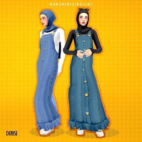 Overall Set (Public Aug 19) | Patreon Sims 4 Cc Goth, Muslim Girl Outfits, Outfit Muslim, The Sims 4 Lots, New Mods, Sims 4 Characters, Sims 4 Mm, Sims Hair, Sims 4 Mods Clothes