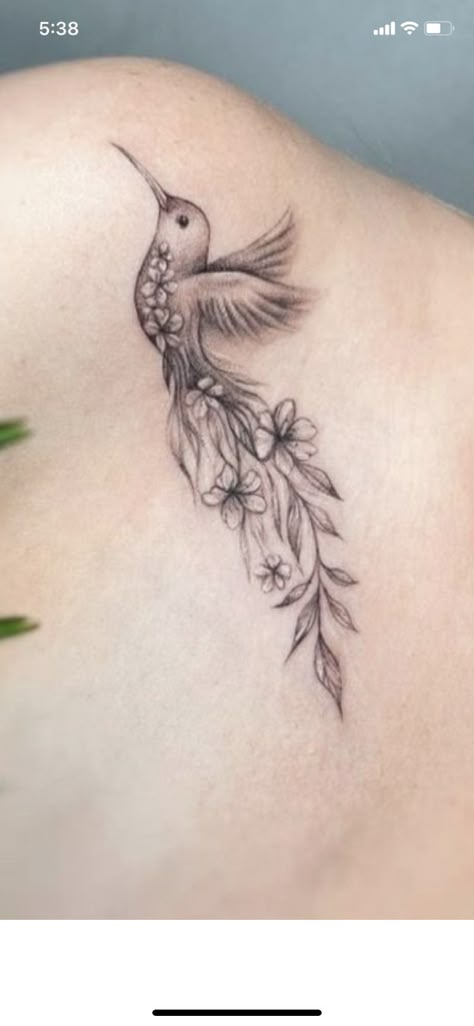 Pretty Bird Tattoo, Blue Bird Tattoos, Bird Tattoos Meaning, Hummingbird Tattoos For Women, Hummingbird Tattoo With Flowers, Hummingbird Flower Tattoos, Feminine Arm Tattoos, Hummingbird Tattoos, Bird Tattoos For Women