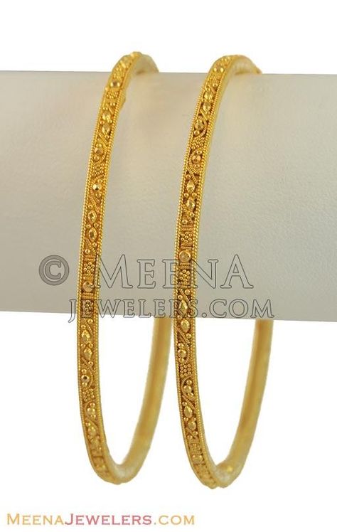 One Hand Bangles In Gold, Bengals Gold Jewellery, Single Bangles Gold, Daily Ware Gold Bangles Indian, Simple Bangle Designs Gold, Golden Bangles Design, Single Gold Bangle Designs, Single Bangle Designs Gold, Dailywear Bangles Gold