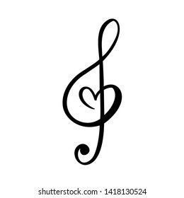 Violin Key Drawing, Music Key Tattoo, Music Heart Tattoo, Music Symbol Tattoo, Small Music Tattoos, Treble Clef Tattoo, Music Key, Heart Abstract, Music Notes Tattoo