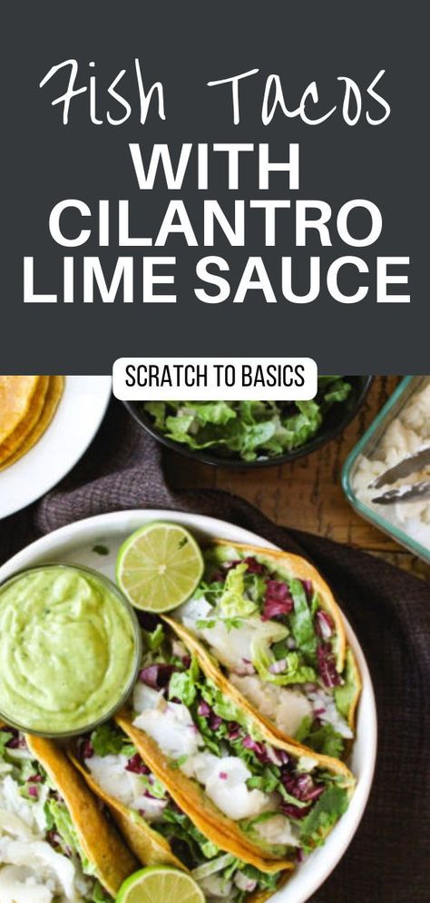 Make these fish tacos with cilantro lime sauce today, and you won’t be disappointed. These fish tacos have it all. Amazing flavor, great texture, and a delicious creamy sauce. What more could you ask for? Avocado Sauce Recipe, Easy Fish Taco Recipe, Best Fish Taco Recipe, Taco Sauce Recipes, Cilantro Tacos, Healthy Fish Tacos, Fish Taco Sauce, Easy Fish Tacos, Creamy Avocado Sauce