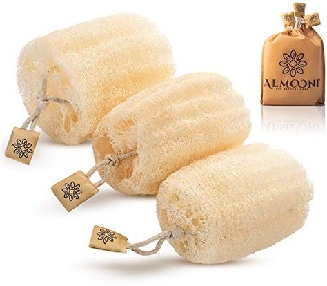 Almooni Egyptian Loofah Exfoliating Body Scrubber, Natural Real Egyptian Shower Loofah Sponge Body Scrubber for Women and Men, for Body and Face That Will Get You Clean - 3 Count (1 Pack) Body Loofah, Shower Loofah, Loofah Sponge, Body Scrubber, Medical Supplies, Beauty And Personal Care, Health And Wellness, Self Care, Personal Care