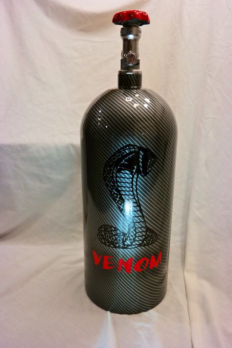 Nitrous oxide bottle I hydrodipped in carbon fiber. Nitrous Bottle, Rat Fink, Car Mods, Ram Trucks, Truck And Trailer, Cafe Racer, Muscle Cars, Jdm, Vodka Bottle