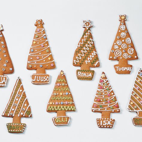 Joulun nimipiparit Gingerbread Cookies, Gingerbread, Sugar Cookie, Holiday Decor, Cake, Christmas