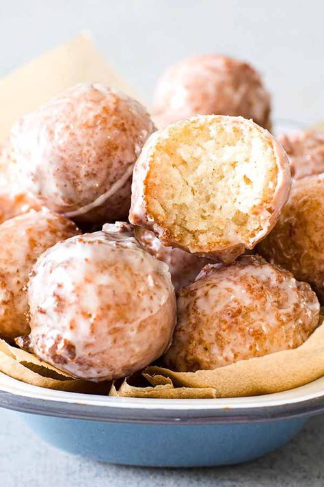 Glazed Donut Holes Recipe, Glazed Donut Holes, Donut Holes Recipe, Homemade Donut, Fall View, Donut Hole Recipe, Steaming Coffee, Baked Apple Recipes, Homemade Donuts Recipe