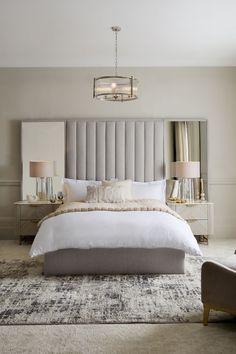 Hotel Bed Frame, Mirrors Next To Bed, Bed With Mirrors On Each Side, Headboard With Mirror, Luxurious Bedrooms Interior, Large Mirrors, Bedroom 2024, Interior Design Masters, Mirrored Bedroom Furniture