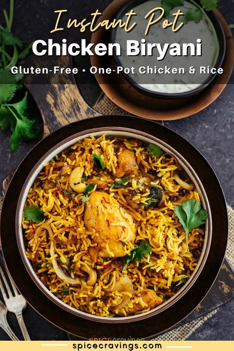 Indian Chicken Biryani, Savory Casserole, Instant Pot Indian, Indian Chicken Dishes, Biryani Rice, Chicken Biryani Recipe, Potato Rice, Pressure Cooker Chicken, Indian Chicken