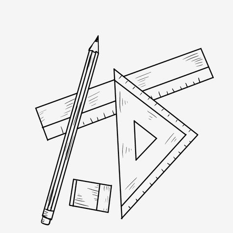 Ruler Illustration, Ruler Drawing, Rat Drawing, Pencil Clipart, Wing Drawing, Triangle Ruler, Drawing Png, Easy Doodles, Doodles Drawings