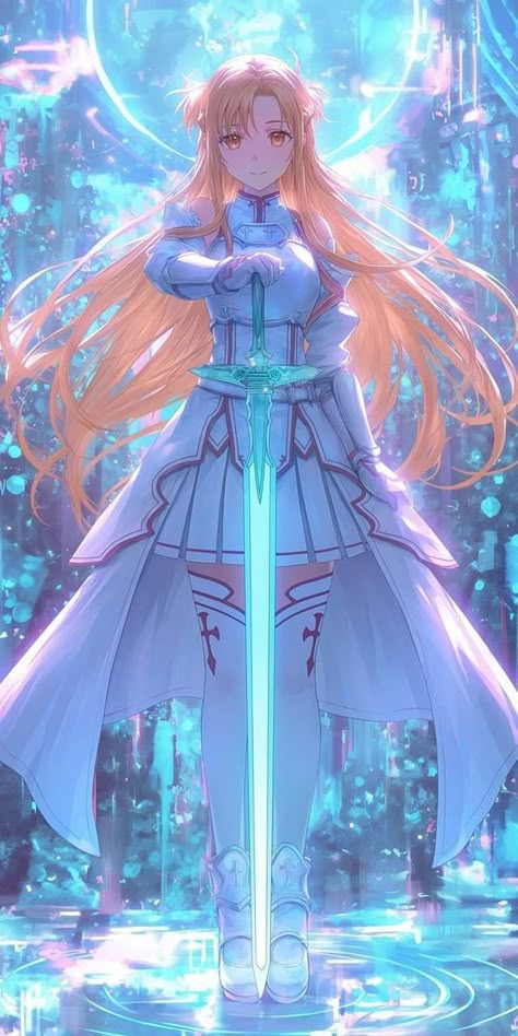 Sao Asuna Wallpaper, Sao Wallpapers Aesthetic, Sao Wallpapers, Asuna Wallpaper, Asuna Sao Wallpaper, Sao Fanart, Sao Asuna, Asuna Sao, Kirito X Asuna