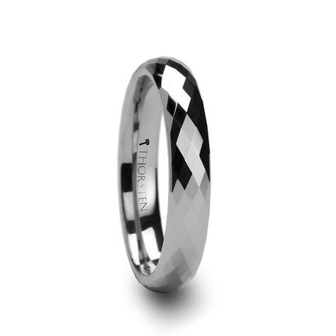 CELSES | Tungsten Carbide Ring WITH 288 Diamond Facets | 4mm & 6mm - TCRings.com