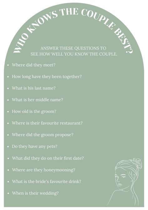 Couple Bridal Shower Games, Christian Bridal Shower Games, Boho Bridal Shower Games, Who Knows The Couple Best Game, Bridal Shower Ideas Games, Christian Bridal Shower Ideas, Bridal Shower Games Free Printables, Couples Trivia, Couples Shower Game