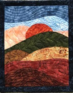 Sunset Quilt, Landscape Art Quilts, Sunrise Landscape, Landscape Quilt, Landscape Quilts, Block Patterns, Into Art, Healthy Chocolate, Wall Quilts