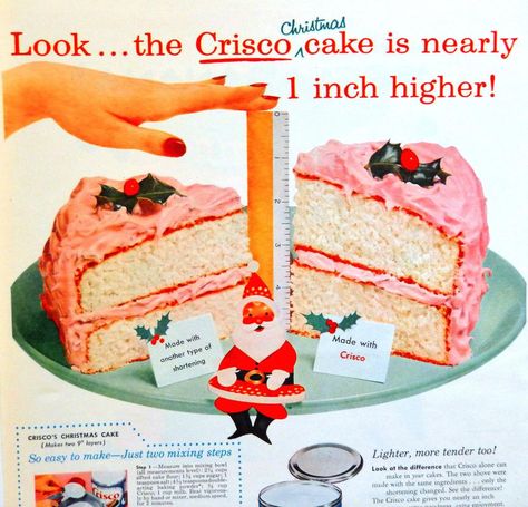 Christmas Santa Cake, Cake Advertisement, Christmas Cake Recipe, Santa Cake, Retro Recipes, Ad Art, Vintage Christmas Cards, Print Ad, Christmas Cake