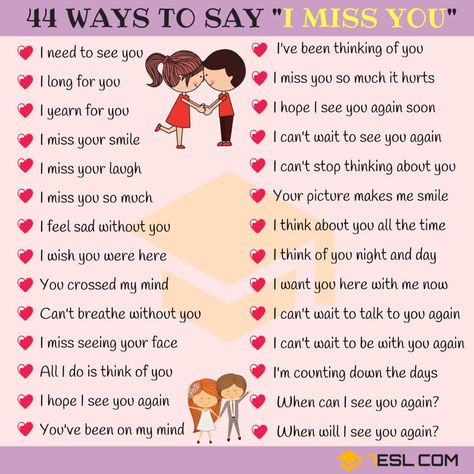 Ways to Say I MISS YOU Miss You In Different Ways, Cute Ways To Say I Miss You, Another Way To Say I Miss You, Different Ways To Say I Miss You, Ways To Say I Miss You, How To Say I Miss You Without Saying It, Sms Language, Other Ways To Say, English Learning Spoken