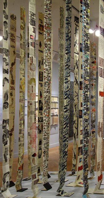 Book Installation Detail by Yeshiva University Museum Exhibitions, via Flickr Book Installation Art Ideas, Artists Books Ideas, Book Installation Art, Art Installation Ideas Student, Large Art Installation, Art Collection Ideas, Installation Art Ideas Diy, Artist Books Ideas, Hanging Exhibition