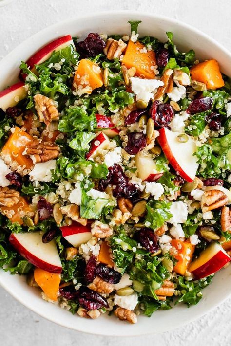 Healthy Fall Salads, Cider Vinaigrette, Fall Salad, Harvest Salad, Salad Pasta, Autumn Salad, Crunchy Pecans, Healthy Fall, Roasted Butternut