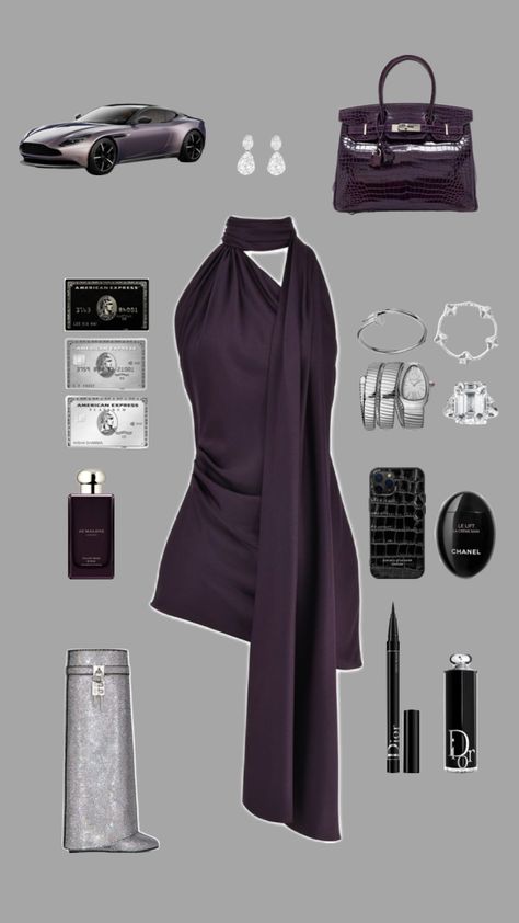 Dark purple classy outfit Girls F, Dressy Casual Outfits, Dark Purple Aesthetic, Purple Outfits, 2000s Fashion Outfits, Cosplay Dress, Complete Outfits, Dressy Outfits, Curvy Outfits