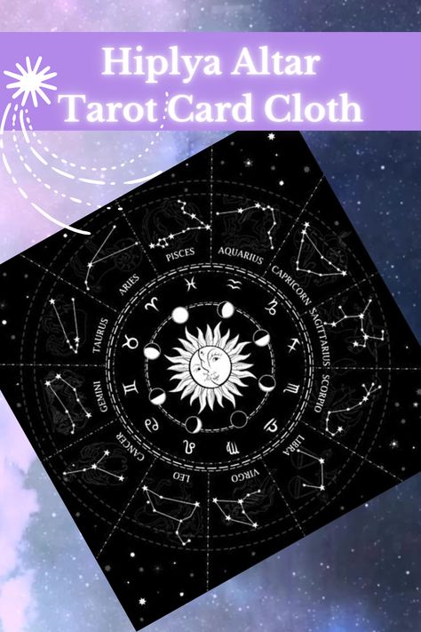 Material: The tarot cloth is made of high-grade flocking fabric for durable use. Light and soft, protecting the card from damage and easy to carry. Size: The size of the tarot tablecloth is about 60 * 60CM/23.6*23.6in. This tarot card table cloth perfect for reading, and the material is light and soft. 12 Constellations Pattern: The tarot cloth is patterned with 12 constellations, Zodiac Signs are going, Counter-clockwise. #tarot#psychic#intuition Constellations Zodiac, Constellation Zodiac Signs, Counter Clockwise, Psychic Intuition, 12 Constellations, Tarot Cloth, Divination Cards, Astrology Tarot, Cards Table