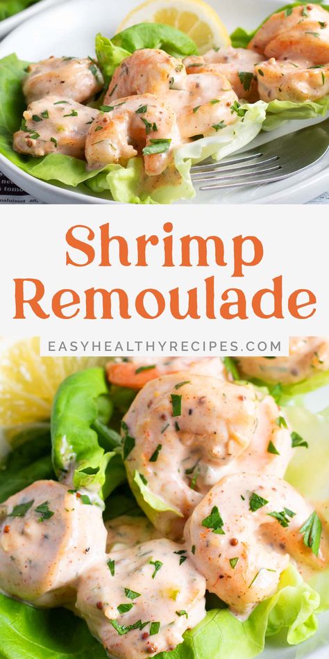 Shrimp remoulade is a favorite classic appetizer from Louisiana. Packed with a ton of delicious flavor, this easy-to-make dish is creamy, tangy, and a little spicy! Served on lettuce cups, on top of a green salad, or even in a sandwich, this fun recipe is a must-try. Shrimp Remoulade Salad, Shrimp Salad Recipes Lettuce, Seafood Tacos, Shrimp Remoulade, Keto Shrimp Recipes, Shrimp Salad Recipes, Remoulade Sauce, Seafood Recipes Healthy, Classic Appetizers