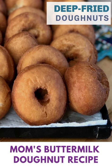 Deep Fried Cake Donut Recipe, Box Cake Mix Donuts Fried, Fry Cakes Donut Recipes, Donuts Recipe Fried, Cake Donuts Fried, Cake Donut Recipe Fried, Drop Doughnut Recipe, Fried Donut Recipe, Buttermilk Doughnut Recipe