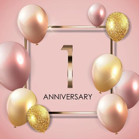 Template 1 Years Anniversary Background with Balloons Vector Illustration 1 Year Business Anniversary Social Media, 1 Year Business Anniversary, Anniversary Template, Balloons Illustration, Anniversary Background, Business Anniversary, 11 Year Anniversary, 6 Year Anniversary, Balloon Illustration