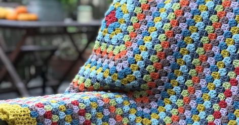 Mustard Granny Square Blanket   Amanda Hurrell  Eight-by-Six©   a pdf pattern can be purchased on my Ravelry and Loveknitting links via In... Heart Granny Square, Granny Stripe Blanket, Make Blanket, Square Crochet Pattern, Striped Blankets, Granny Square Blanket, Yarn Stash, Square Blanket, Granny Squares Pattern