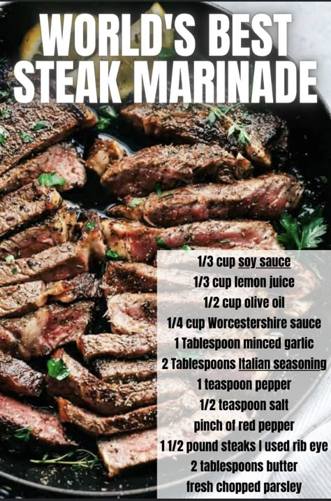 Marinated Steak Recipes, Easy Steak Marinade Recipes, Steak Marinades, Best Steak Marinade, Steak Marinade Easy, Steak Dinners, Flank Steak Recipes, Cooking The Perfect Steak, Beef Steak Recipes