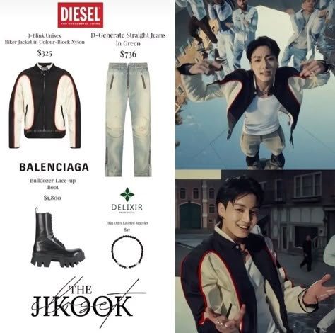 Jungkook Closet, Hahaha Joker, Игрушки Funko Pop, Mens Aesthetic, Diesel Jacket, Bts Clothing, Bts Inspired Outfits, Soft Girl Aesthetic, Kpop Fashion Outfits