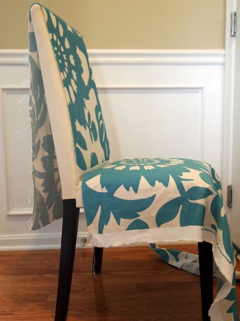 Diy Chair Covers No Sew, Dining Chair Covers Diy, Sharon Leal, Diy Chair Covers, Dining Room Chair Slipcovers, Reupholster Chair Dining, Chair Covers Slipcover, Bedroom Furniture Makeover, Dining Room Chair Covers