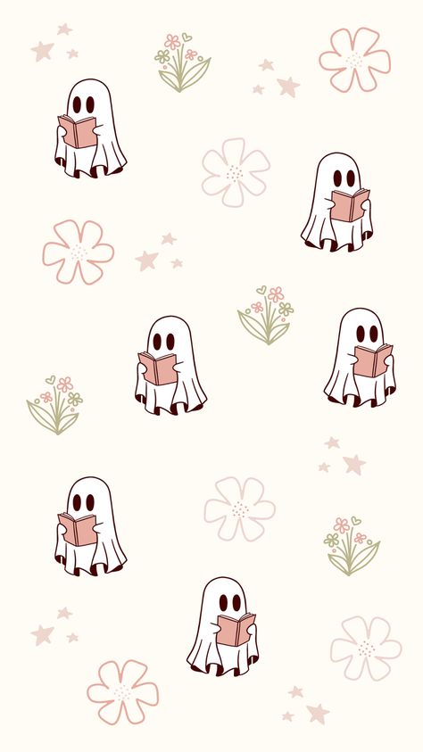 Cute Halloween Ghost Reading a Book Phone Wallpaper Pattern Design. Designed in Auckland, New Zealand by Design by Cheyney. Available free for Canva Pro users. Ghost Reading Wallpaper, Reading Wallpaper, Halloween Desktop Wallpaper, Wallpaper Design Pattern, Christmas Ghost, Ghost Books, Reading Themes, Book Background, Book Wallpaper