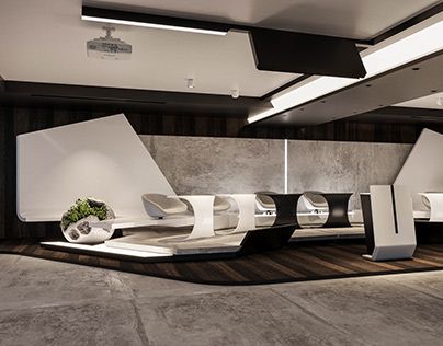 Conference Room Futuristic Reception, Genetic Laboratory, Law Firm Design, Office Feature Wall, Luxury Office Furniture, Clinic Interior Design, Futuristic Furniture, Luxury Office, Futuristic Interior