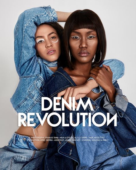 DENIM REVOLUTION for Lucy's Magazine on Behance Denim Campaign Photography, Denim Graphic Design, Denim On Denim Photoshoot, Denim Photoshoot Ideas, Denim Quotes, Denim Fashion Photography, Be The Cowboy, Denim Campaign, Cowboy Fabric