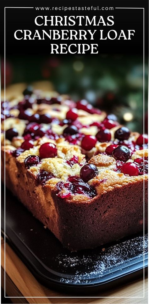 A festive and delicious holiday treat featuring a perfect blend of tart cranberries and sweet orange flavor, topped with a simple glaze for extra sweetness. This cranberry loaf is a must-try for the Christmas season. Orange Loaf Recipe, Orange Cranberry Loaf, Cranberry Quick Bread, Cranberry Treats, Cranberry Loaf, Cranberry Bread Recipes, Christmas Cranberry, Cranberry Dessert, Cranberry Orange Bread