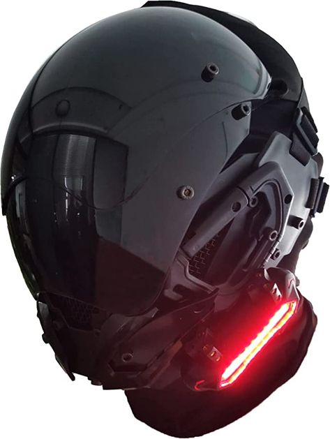 High Tech Mask, Cyberpunk Mask Helmets, Futuristic Motorcycle Helmet, Techwear Glasses, Futuristic Helmet Design Cyberpunk, Techwear Helmet, Futuristic Helmet Design, Scifi Mask, Cool Masks Futuristic