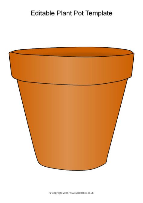 Editable A4 Plant Pot Template (SB12475) - SparkleBox Free Plant Printables, Pot Template, Paper Plant Pots, Plants Classroom, Pot Image, Small Terracotta Pots, Christmas Classroom Door, Planting Pot, Large Flower Pots