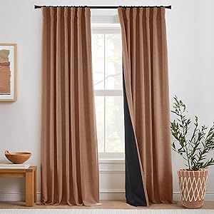 PANELSBURG Rustic Curtains for Cabin Living Room,Blackout Light Blocking Neutral Boho lnsulated Southwestern Western Curtains for Bedroom Nursery 96 Inch Length,Terracotta Rust Terracotta Curtains Living Room, Terracota Curtains Bedroom, Terracotta Drapes, Rust Pink Curtains, Rust Curtains, Rust Linen Curtains, Brown Linen Curtains, Western Curtains, Bohemian Curtains