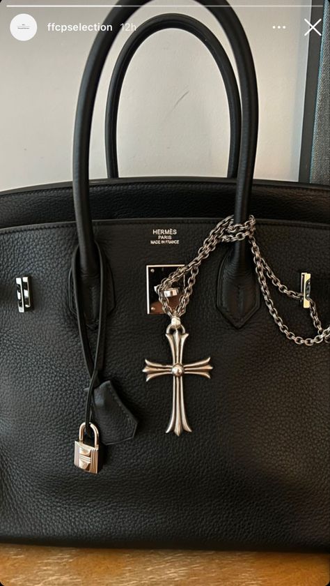 Birkin Purse, Chrome Hearts Jewelry, Luxury Bags Collection, Heart Fashion, Luxury Purses, Fancy Bags, Heart Bag, Cute Purses, Chrome Hearts