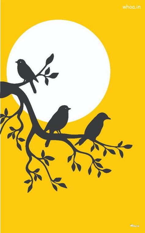 Natural Motif Drawing, Yellow Sky Painting, Birds Images, Creative Wall Painting, Easy Canvas Art, Canvas Painting Designs, Art Gallery Wallpaper, Small Canvas Art, Indian Art Paintings