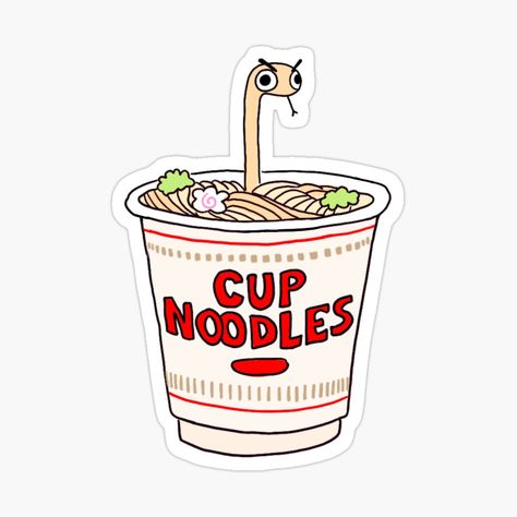 #ramen #asian #cupnoodle #noodle #snake #sticker #stickers #reptile #smallbiz #redbubble Ramen Cup Drawing, Cup Noodles Drawing, Noodles Drawing, Ramen Sticker, Snake Sticker, Snake Drawing, Cup Noodles, Computer Sticker, Ramen Noodles